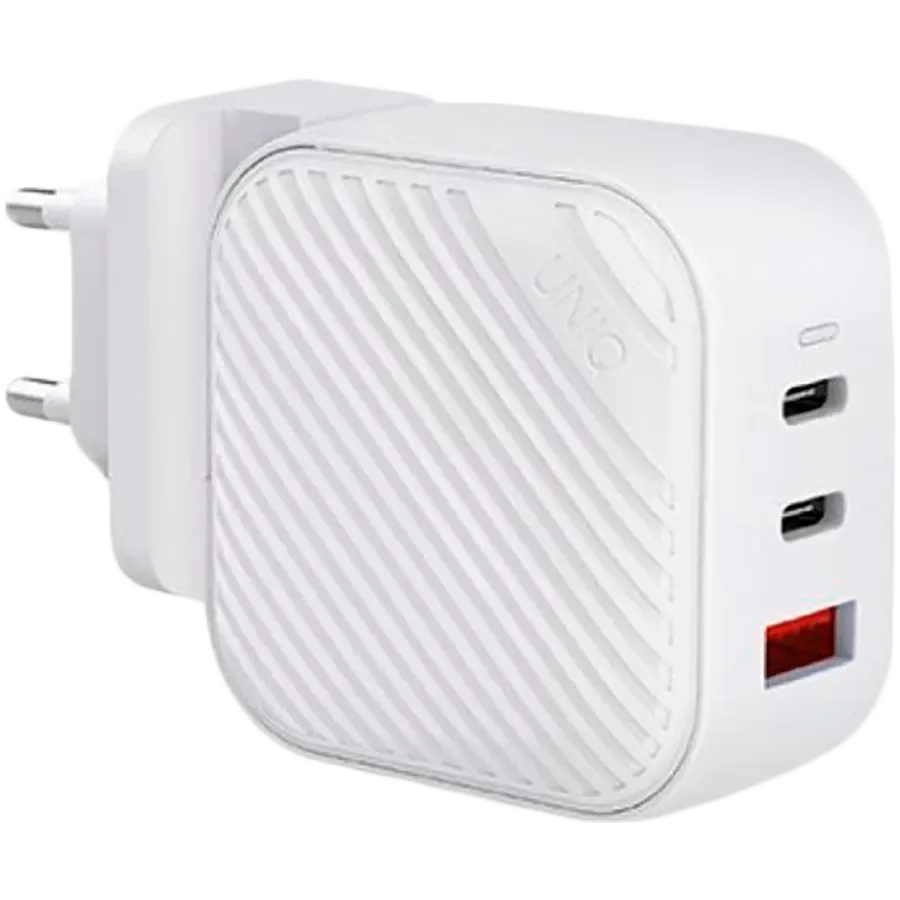 UNIQ Power Adapter 3*USB/USB-C, 66 W, White 2*USB Type-C, 4-pin USB (type A) — Image №1