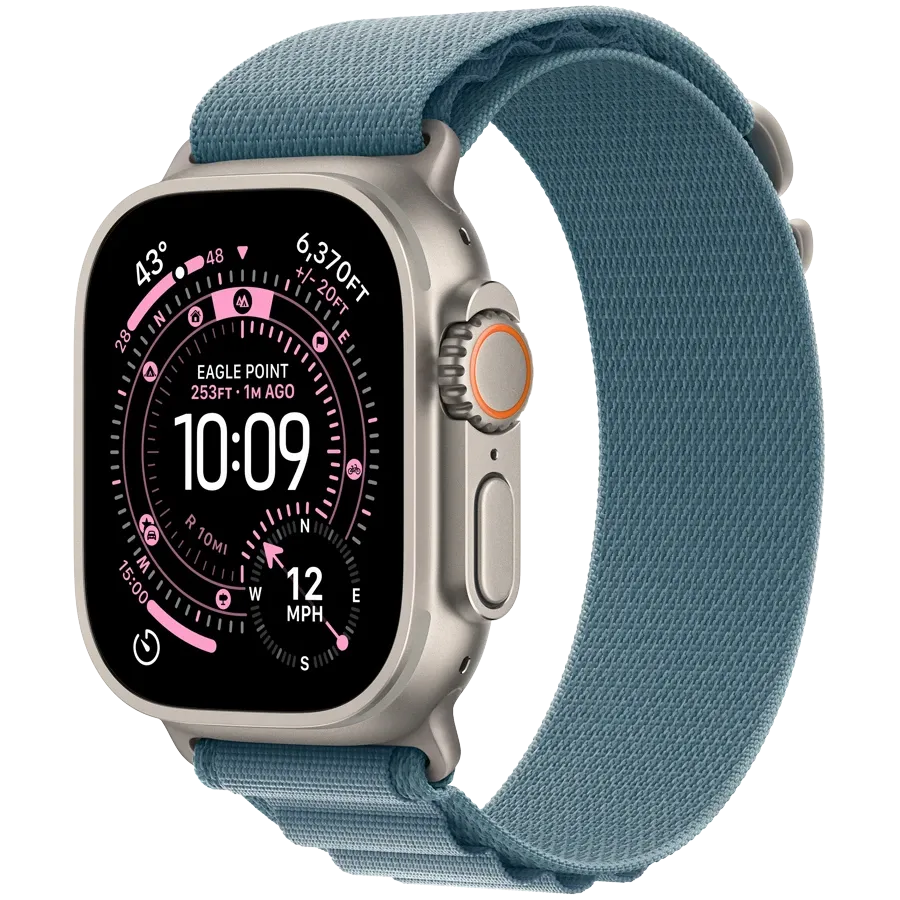 Apple Watch Ultra 3, 49mm, Natural, Light Blue Alpine Loop, Large — Image №1