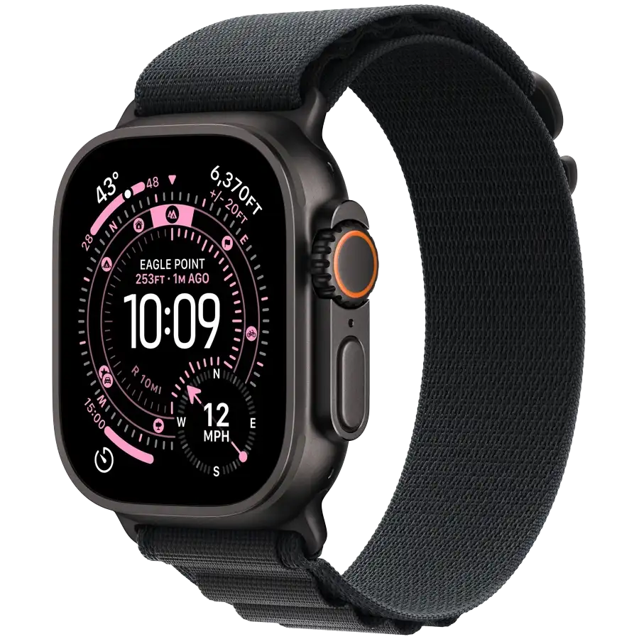 Apple Watch Ultra 3, 49χιλ., Μαύρος, Black Alpine Loop, Medium — Εικών №1