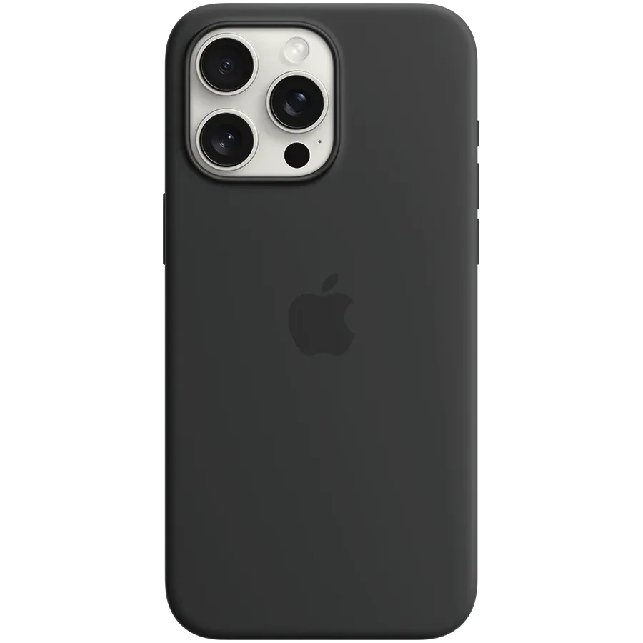 APPLE Θήκη Silicone Case with MagSafe με MagSafe, Μαύρος for iPhone 15 Pro Max — Εικών №1