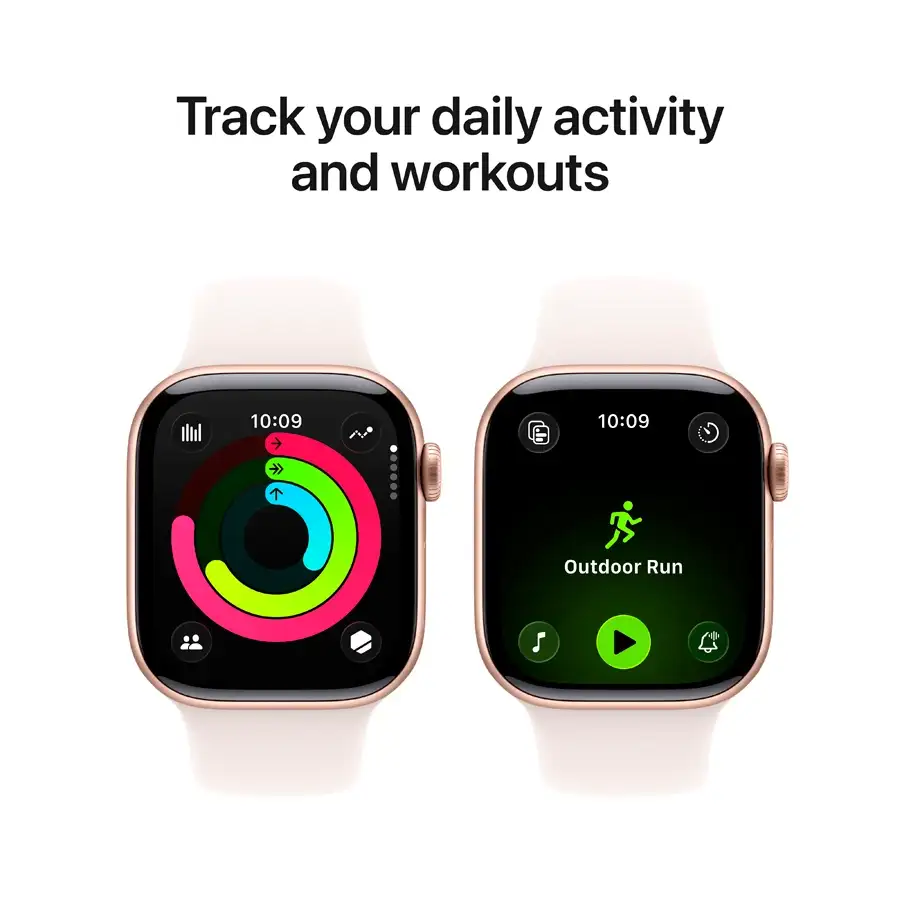 Apple Watch Series 11 GPS, 42mm, Rose Gold Aluminium, Light Blush Sport Band, S/M — Image №4