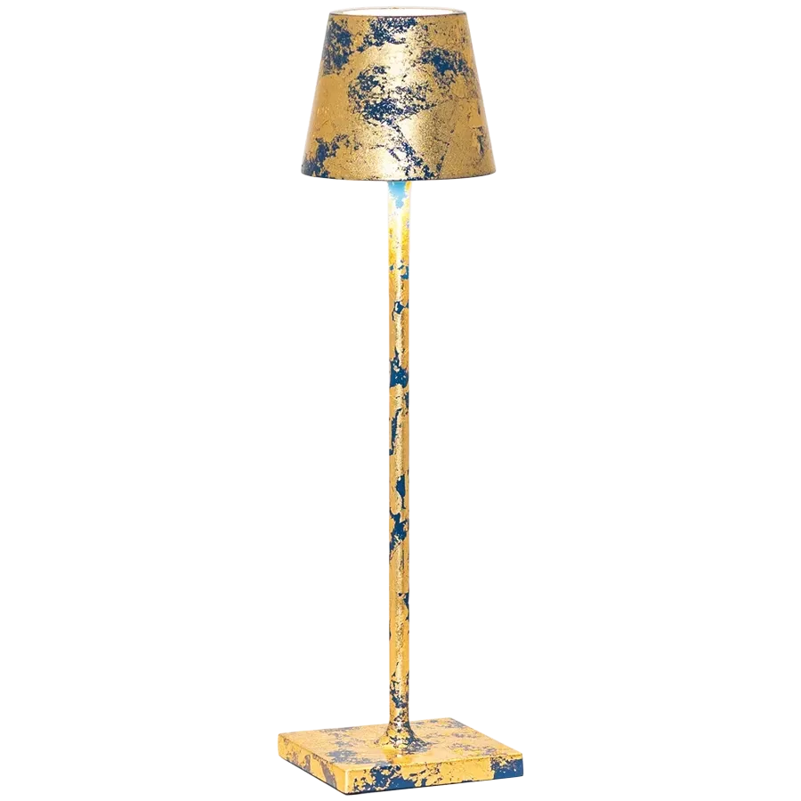 ZAFFERANO POLDINA PRO MICRO TABLE LAMP 70x275mm. CRACKLE GOLDEN LEAF-1.8W-DYNAMIC WHITE — Изображение №1