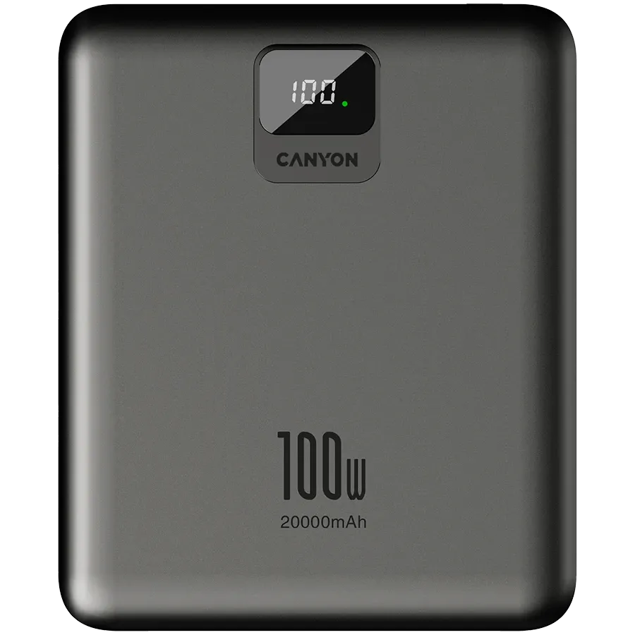 CANYON Power Bank, 20000 mAh, Dark Gray — Image №2
