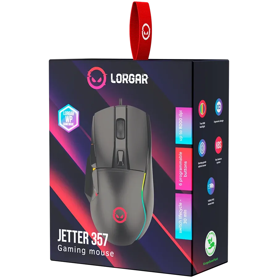LORGAR Jetter 357 Gaming Mouse, Wired, Black — Image №7 LORGAR Jetter 357 Gaming Mouse, Wired, Black — Image №7