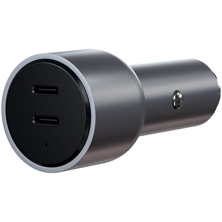 SATECHI Προσαρμογέας Αυτοκινήτου 2*USB-C, 40 βατ, Space Gray — Εικών №1