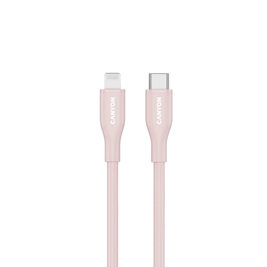 CANYON Καλώδιο USB-C σε Lightning, 1 μετρητής, Ροζ άμμος — Εικών №2
